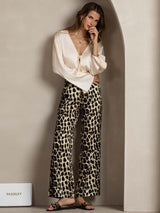 [Leopard] SilkSilky  19Momme Silk Womens Pants 005,