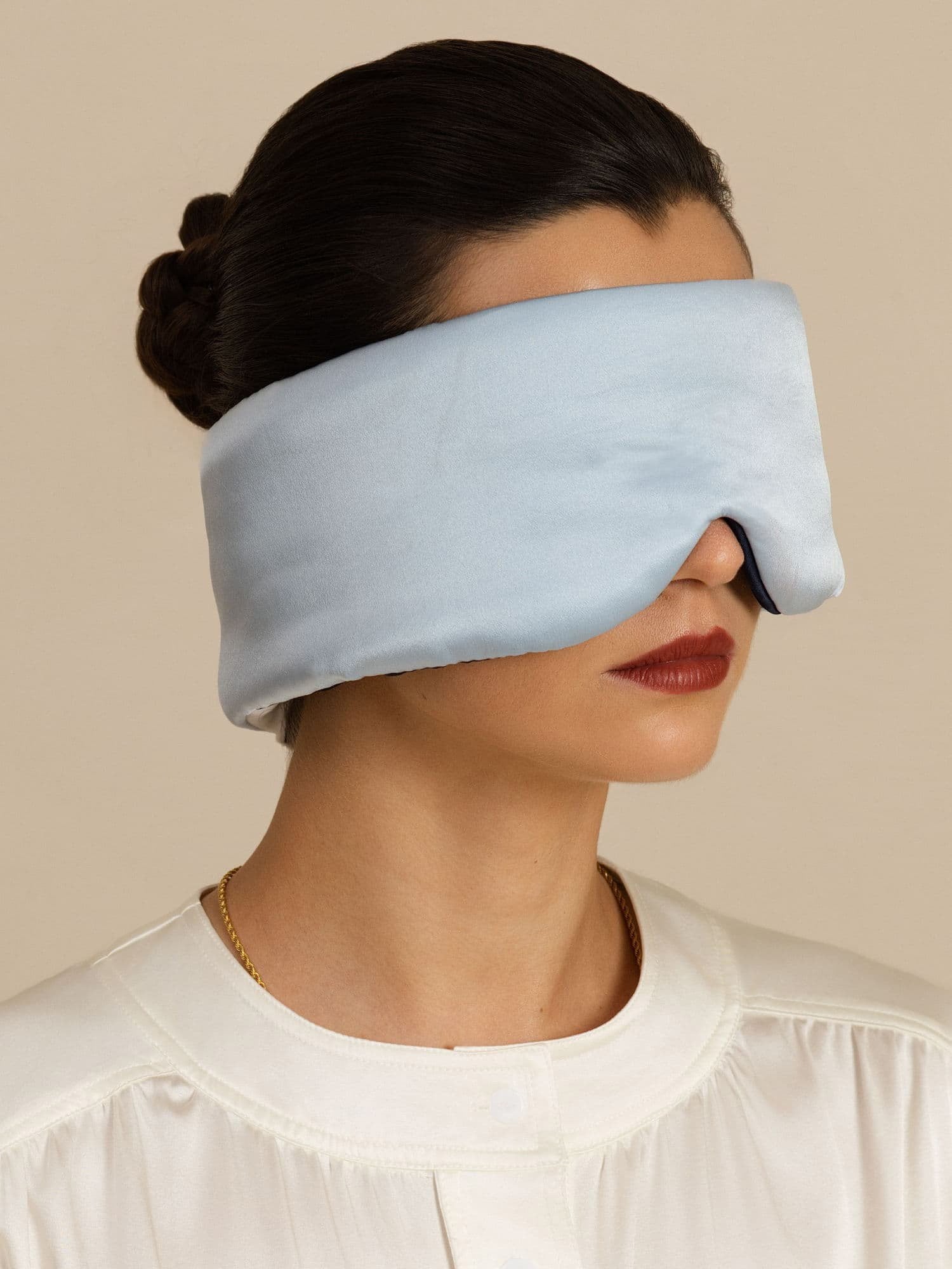 [DarkBlue+LightBlue] SilkSilky  Eye Mask 001