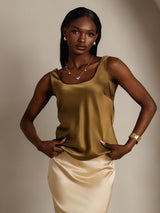 [Brown] SilkSilky  Sleeveless Camisole Top 005