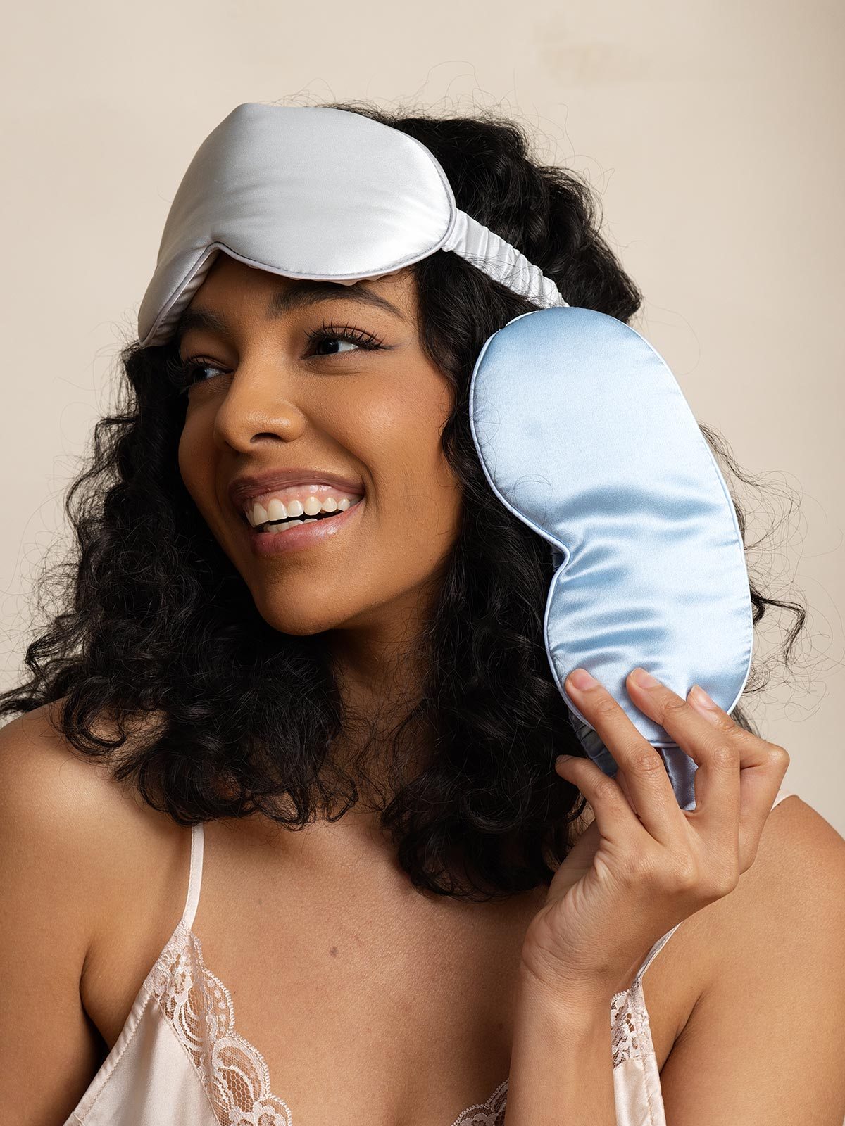 SilkSilky Pure Silk Eye Mask LightBlue 005