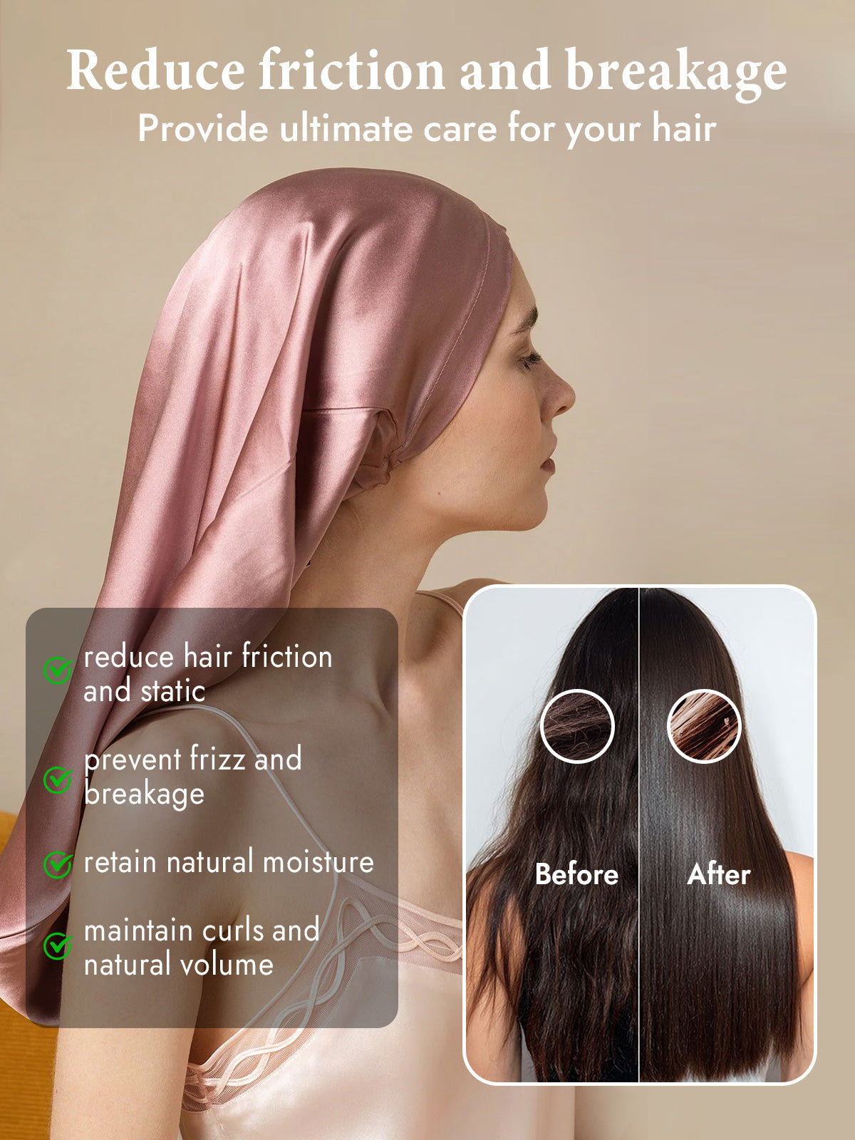 [Pale Mauve] SilkSilky  Pure Silk Sleep Cap 004