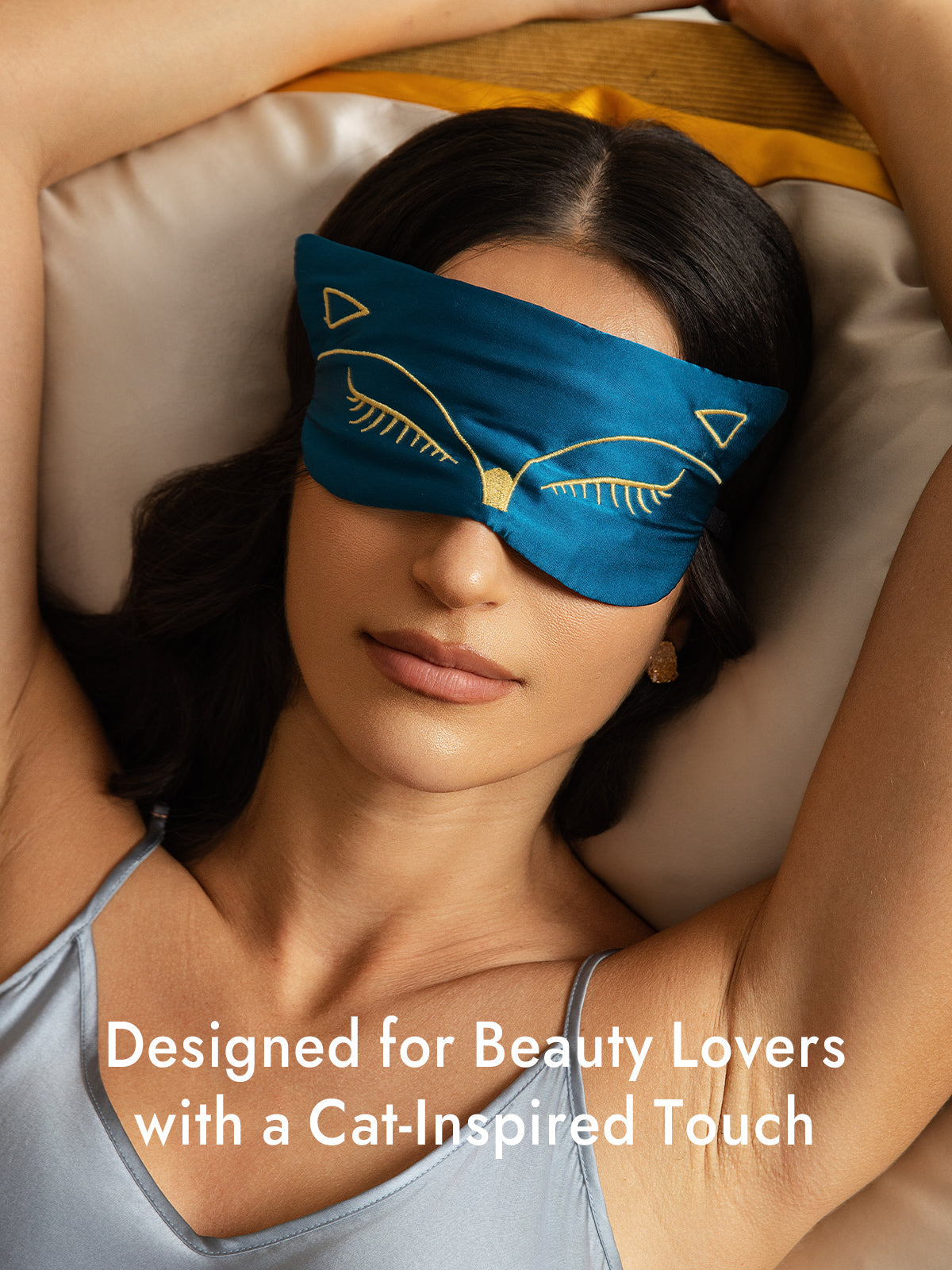 [Teal] SilkSilky  Pure Silk Eye Mask 001
