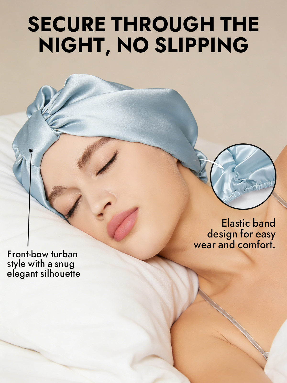 [Light Blue] SilkSilky  Sleep Cap 004