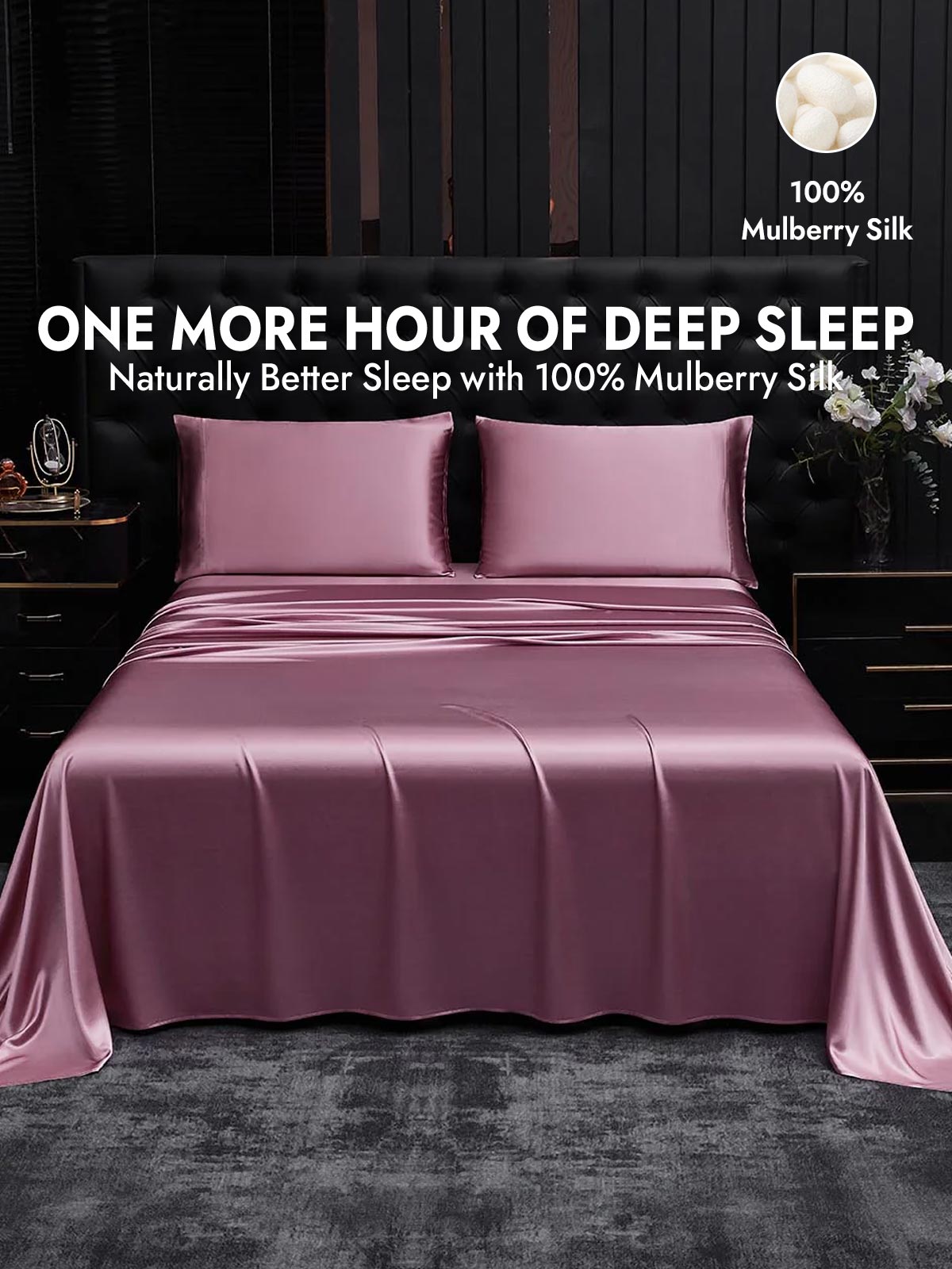 [Pale Mauve] SilkSilky  19Momme Silk Bedding Set 001