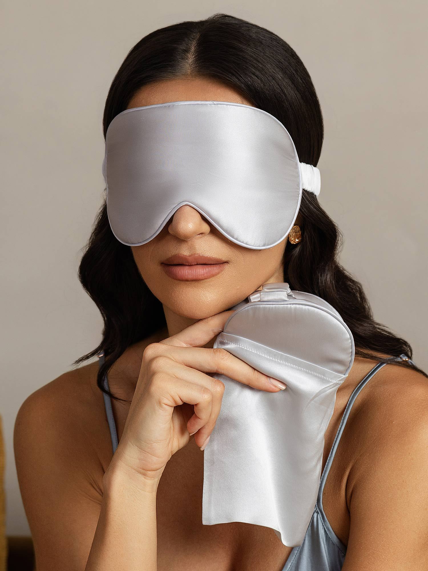 [Silver] SilkSilky Pure Silk Eye Mask 007