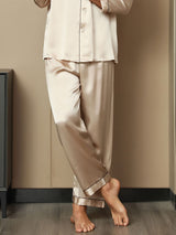 [Tan] SilkSilky  Pure Silk Mens Sleep Bottoms 004,
