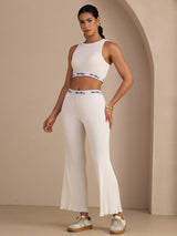 [White] SilkSilky Sleeveless Crew Neck Women's Outfit Sets 001