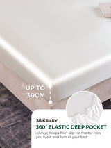[White] SilkSilky  19Momme Bedding Set 004