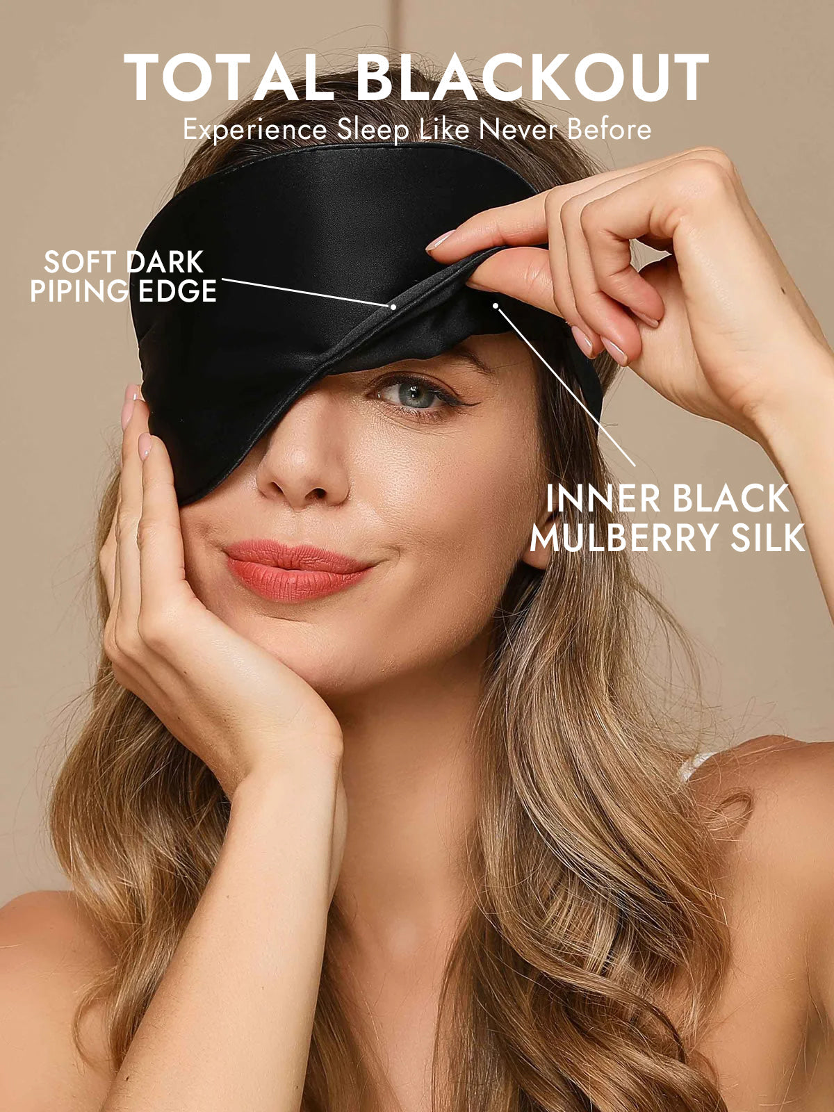 SilkSilky 100% Mulberry Silk Elastic Band Sleep Eye Mask, Black / One Size