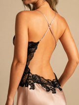 [Tuscany] SilkSilky  Spaghetti Strap V Neck Nightgown 003