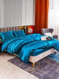 SilkSilky US 22Momme Pure Silk Bedding Set Teal 003