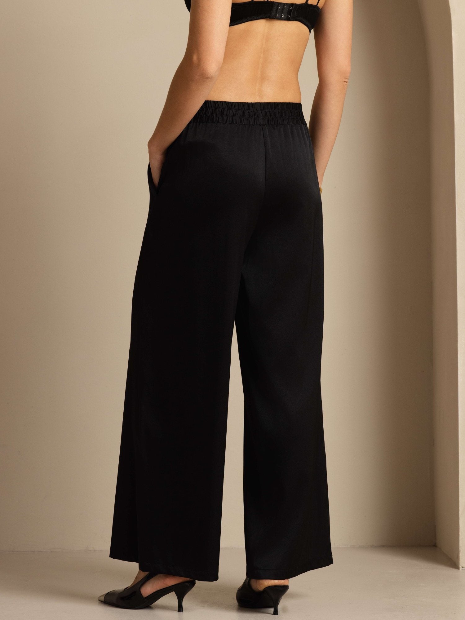[Black] SilkSilky 19Momme Silk Womens Pants 002