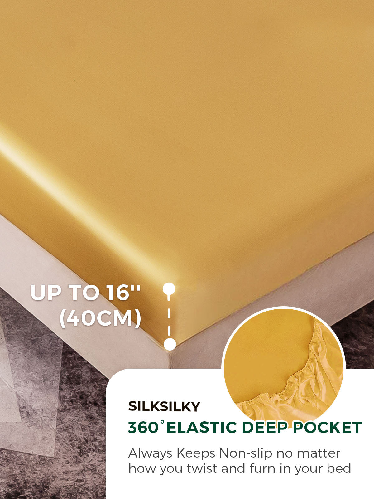 [Champagne] SilkSilky  25Momme Pure Silk Bedding Set 004