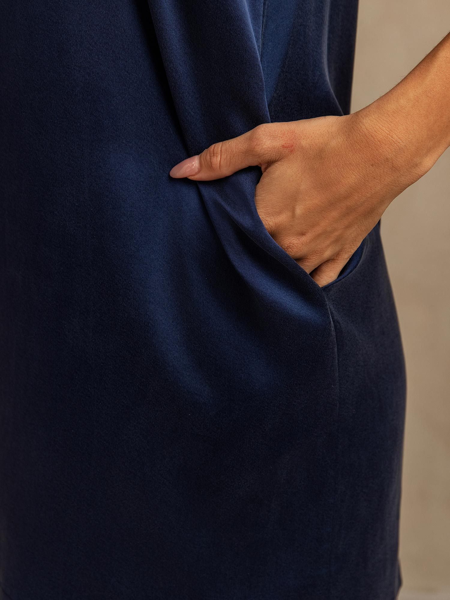 [Dark Blue] SilkSilky  19Momme Silk Nightgown 005,