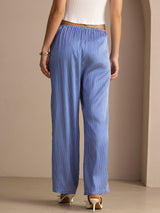 [Blue Pinstripe] SilkSilky Womens Pants 002