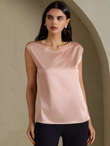 [Tuscany] SilkSilky  Cap Sleeve Round Neck Women's T-Shirt 003