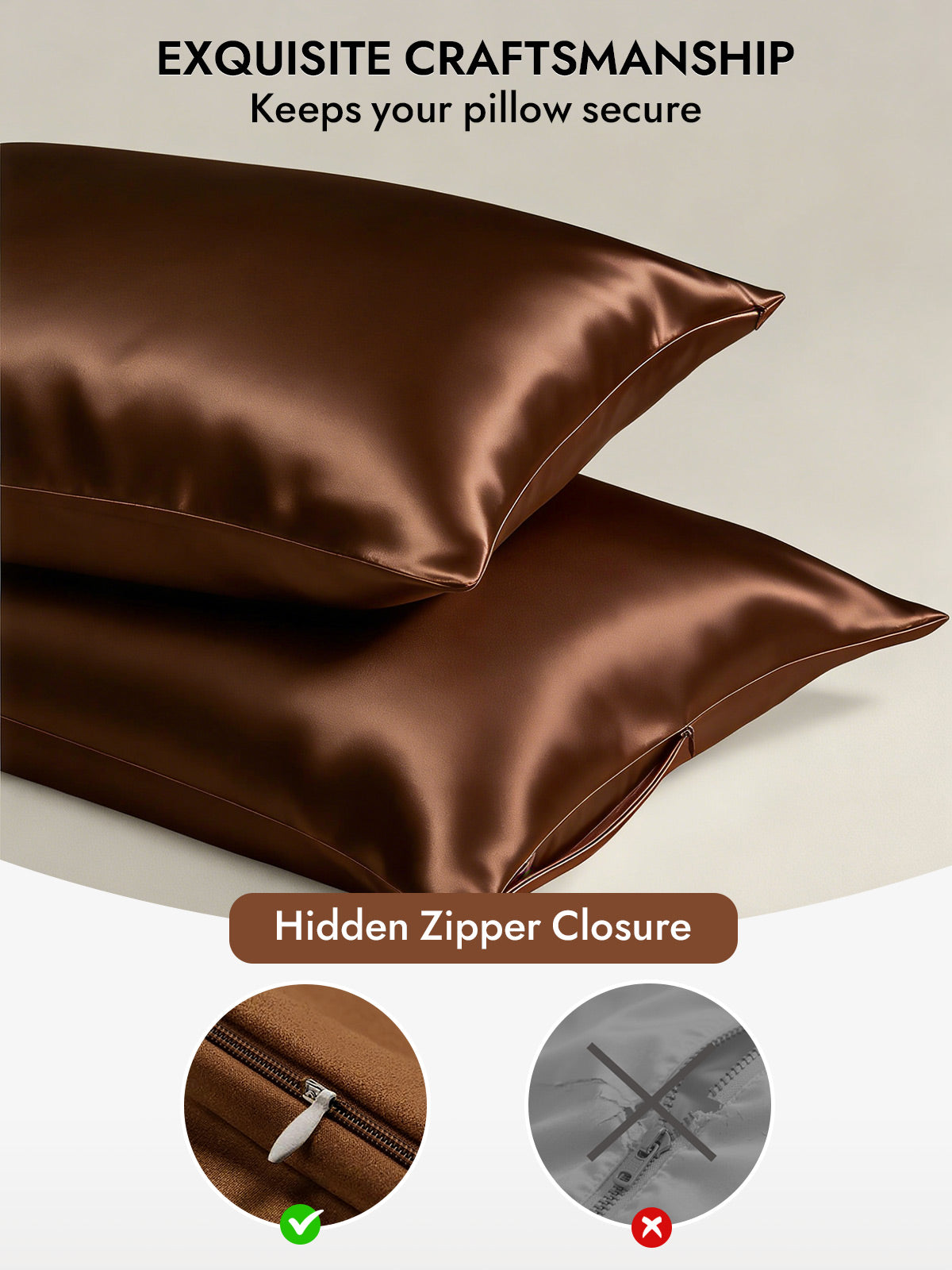 [Coffee] SilkSilky  19Momme Pure Silk Pillowcase 006