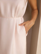 [Light Pink] SilkSilky Sleeveless Crew Neck Dress 005