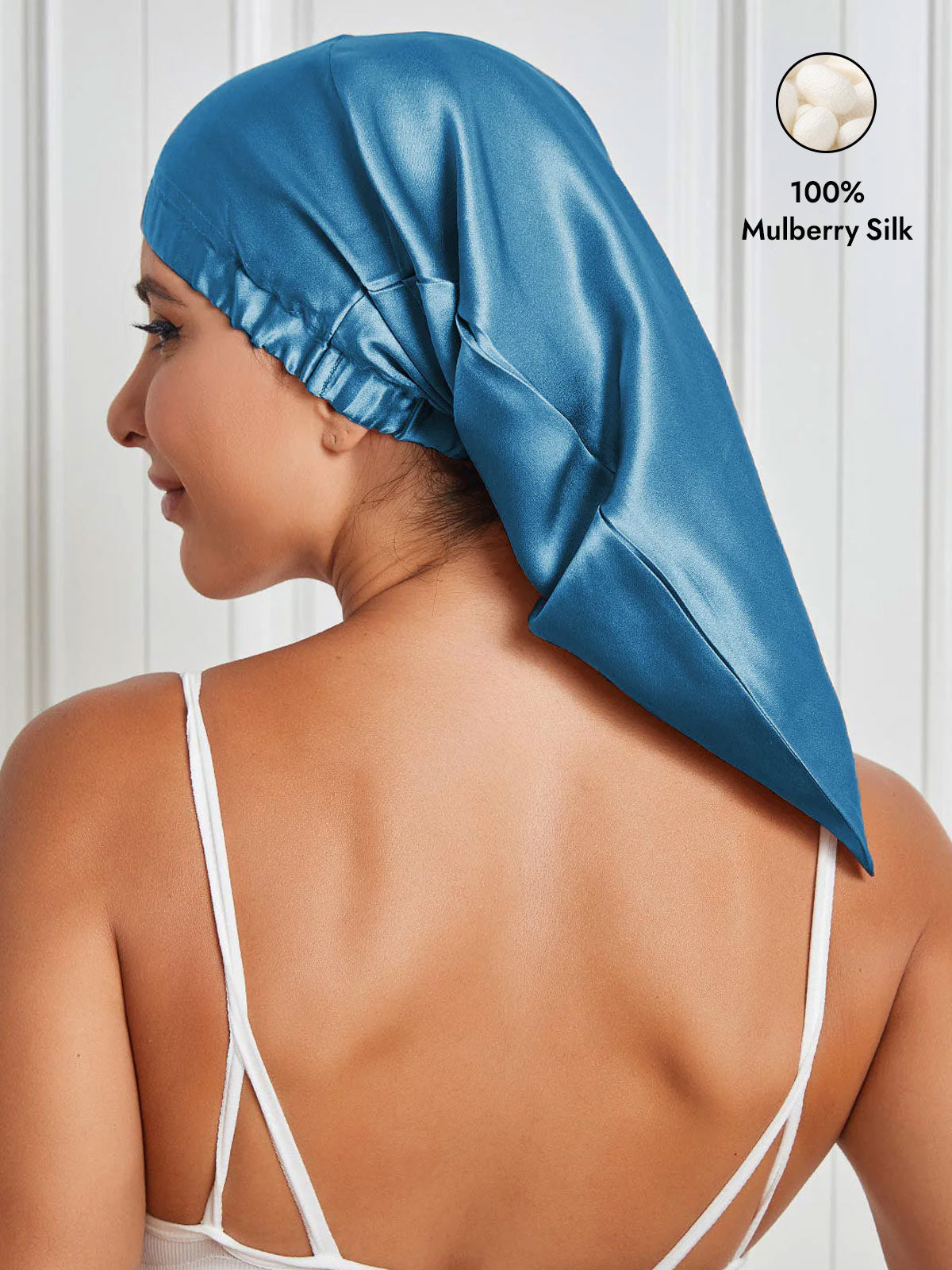 [Teal] SilkSilky  Sleep Cap 001