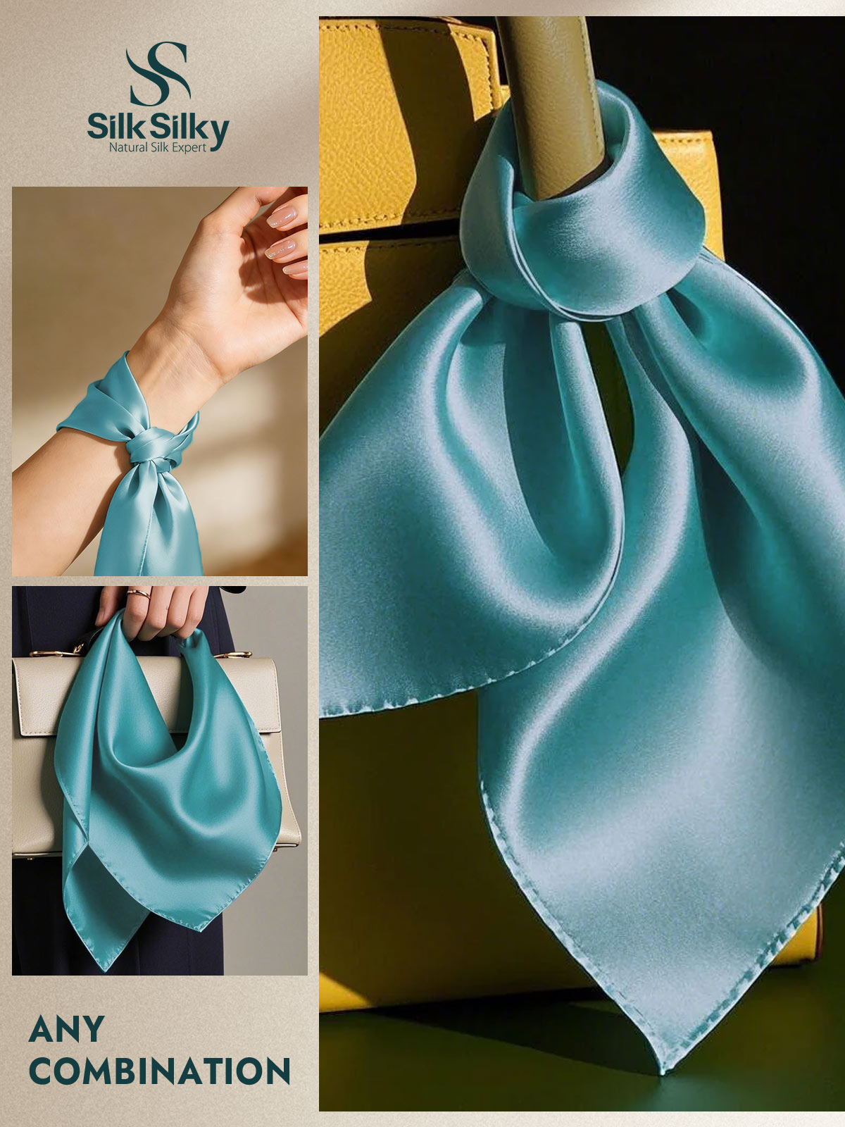 [Teal] SilkSilky  Scarf 002