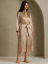 [Champagne] SilkSilky  Long Sleeve Women's Robe 006