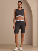[Gray] SilkSilky  Sleeveless Crew Neck Women's Outfit Sets 001