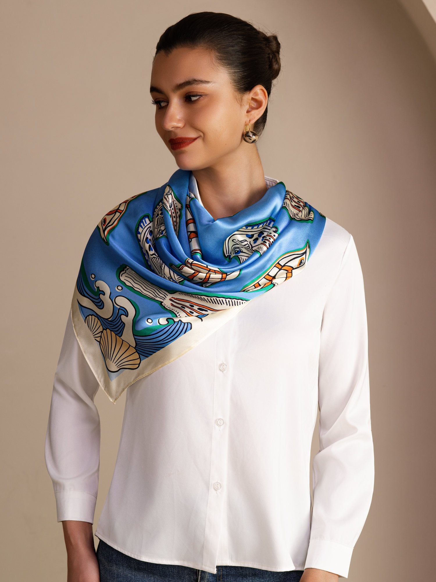 [Blue Fish] SilkSilky Scarf 002