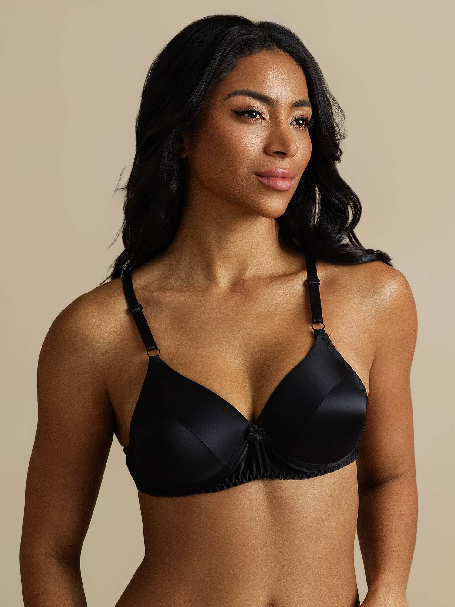 [Black] SilkSilky  Pure Silk Bra 001,
