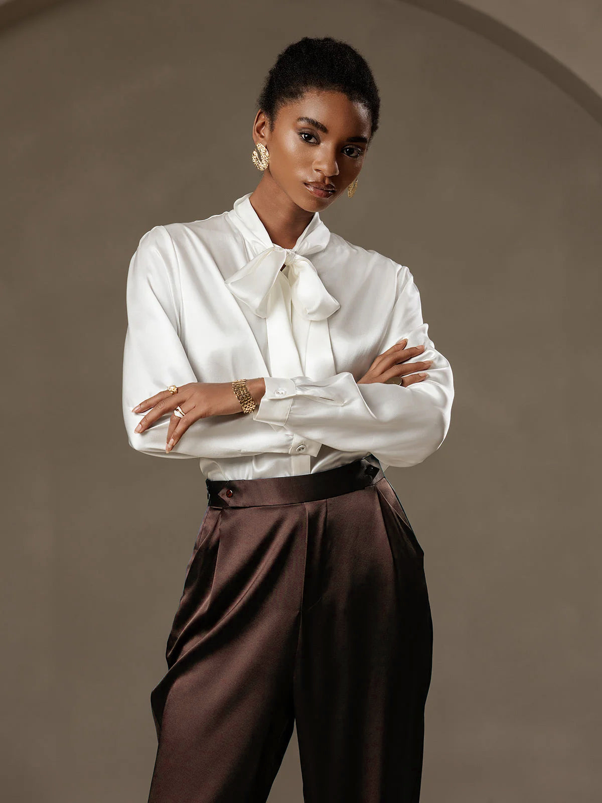 [Bitter Chocolate] SilkSilky  19Momme Silk Womens Pants 004