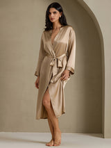 [Champagne] SilkSilky  Long Sleeve Women's Robe 007