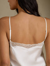 [White] SilkSilky  Spaghetti Strap Sweetheart Neck Nightgown 005