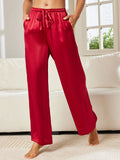 SilkSilky US Pure Silk Womens Pants Wine 006