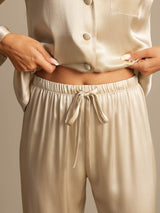 [Champagne] SilkSilky  Long Sleeve Notch Collar Women's Pajamas 007