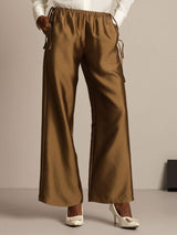 [Bronze] SilkSilky  32Momme Silk-Wool Blend Women's Pants 001