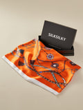 SilkSilky US Pure Silk Scarf Orange 001