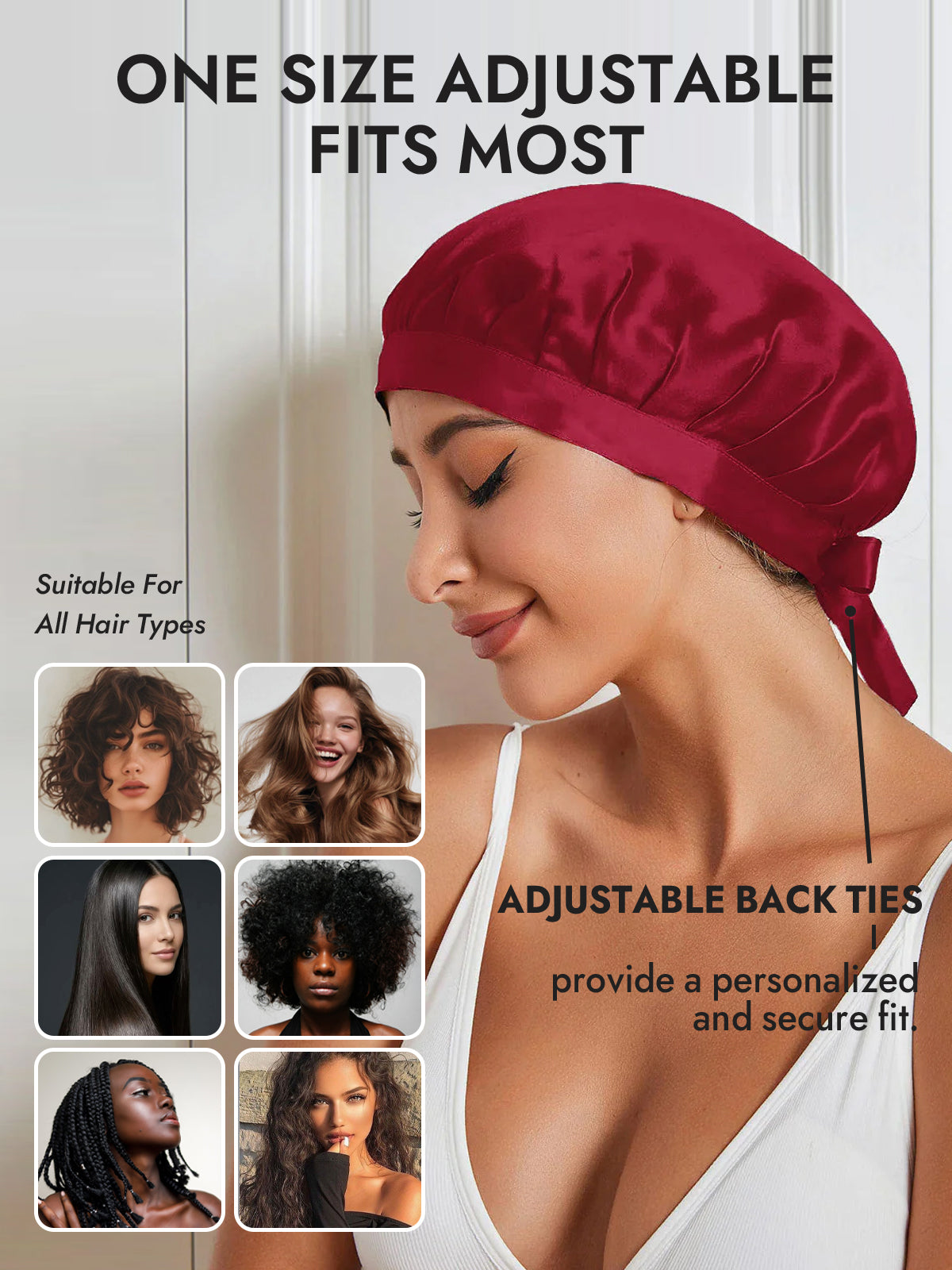 [Wine] SilkSilky  Pure Silk Sleep Cap 006