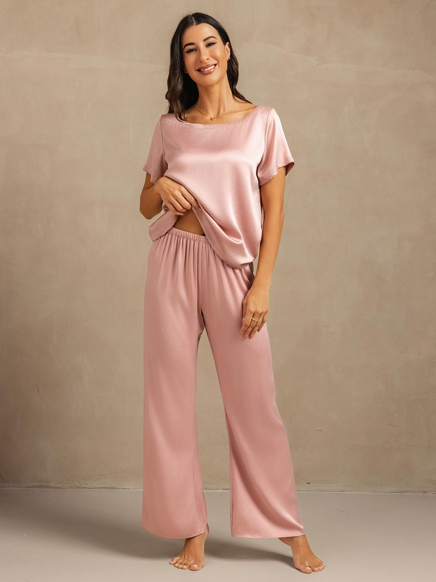 [PeachSkin] SilkSilky 19Momme Silk Womens Pajamas 001