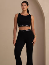 [Black] SilkSilky Sleeveless Crew Neck Women's Outfit Sets 003