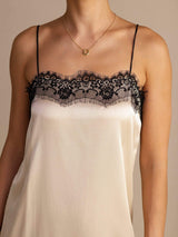 [Brown Rice] SilkSilky Spaghetti Strap Square Neck Dress 003