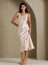 [Beige] SilkSilky  Sleeveless Dress 003