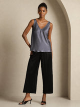 [Dark Gray] SilkSilky  Sleeveless V Neck Camisole Top 008