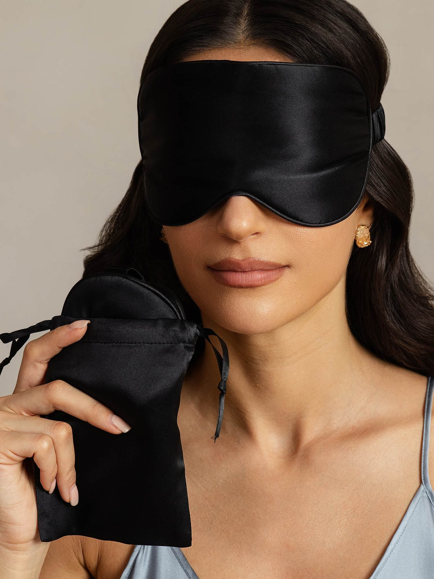 [Black] SilkSilky Pure Silk Eye Mask 006
