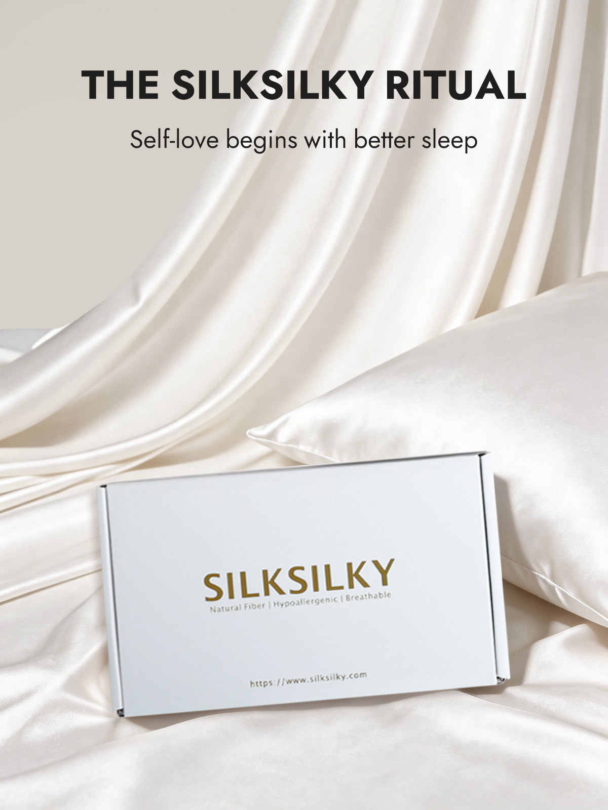 [White] SilkSilky  22Momme Pillowcase 007
