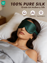 [Dark Green] SilkSilky  Pure Silk Eye Mask 002