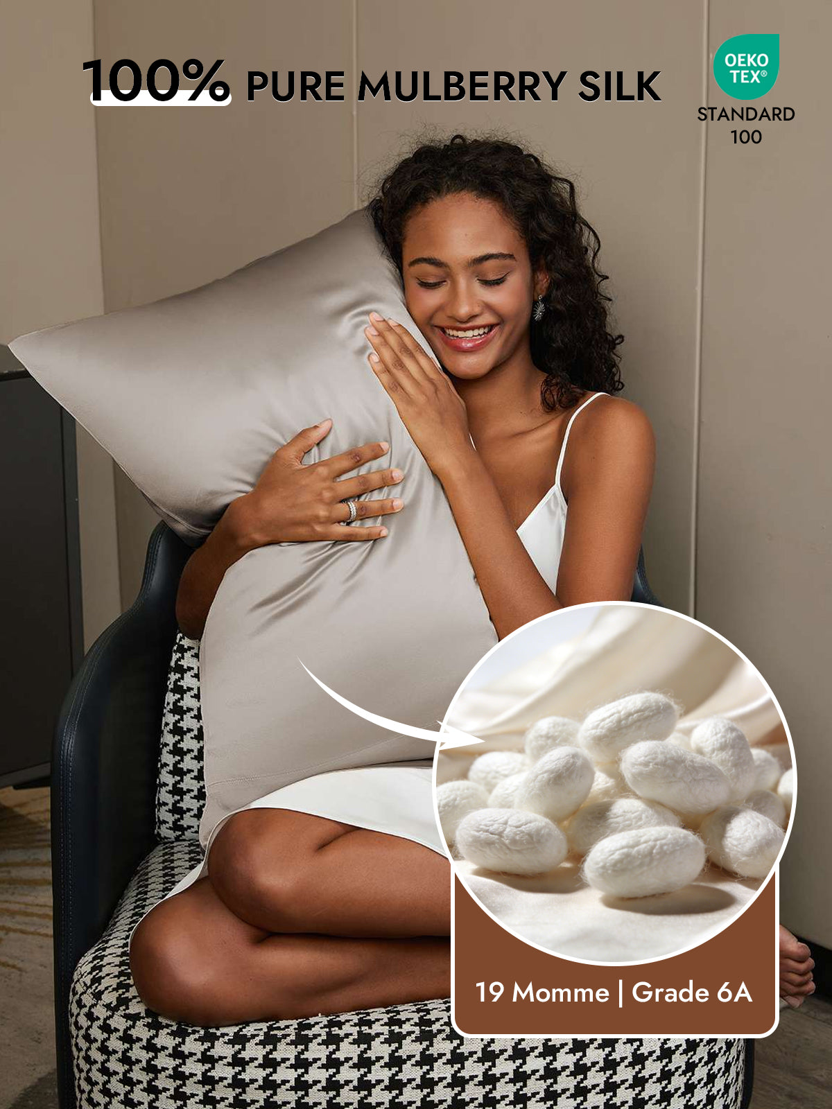 [Gray] SilkSilky  19Momme Pure Silk Pillowcase 002