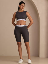 [Gray] SilkSilky  Sleeveless Crew Neck Women's Outfit Sets 003