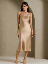 [Champagne Gold] SilkSilky  Sleeveless Dress 001