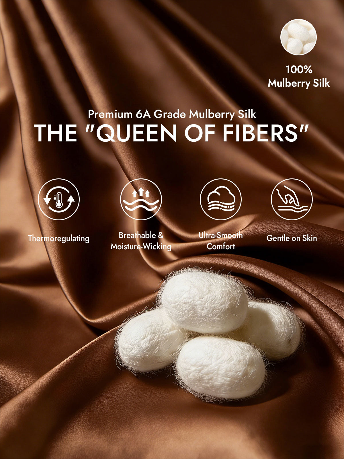 [Coffee] SilkSilky  19Momme Silk Bedding Set 002