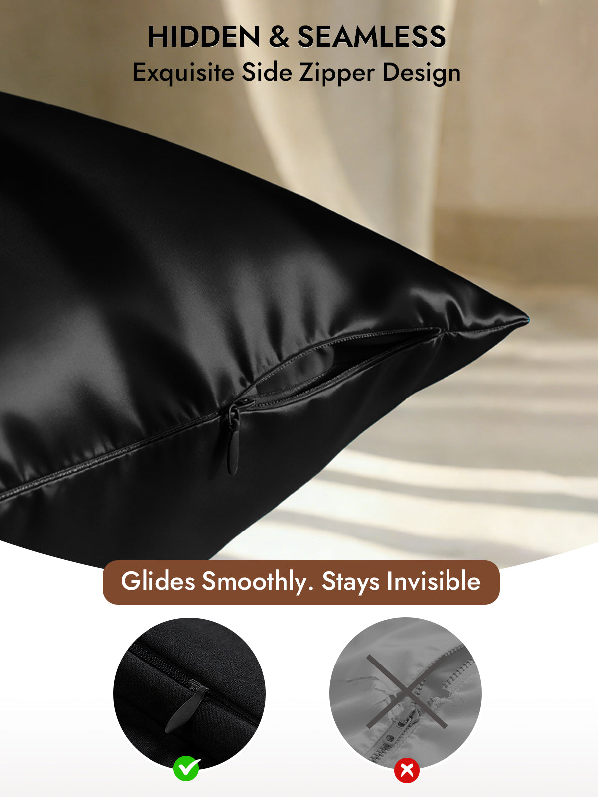 [Black] SilkSilky  30Momme Pure Silk Pillowcase 006