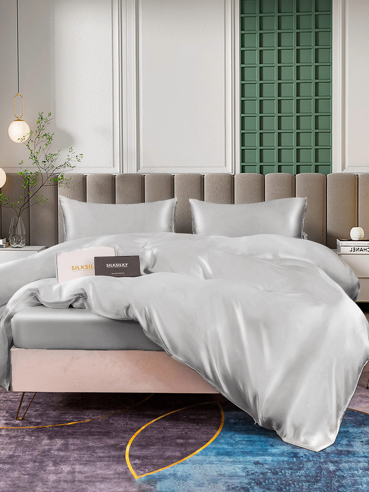 [Silver] SilkSilky  25Momme Pure Silk Bedding Set 006